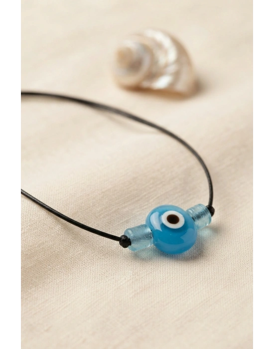 MuI MuI Handmade Bohem Açık Mavi Nazar Kolye