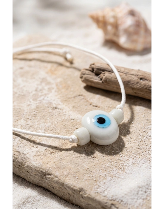 MuI MuI Handmade Bohem Beyaz Nazar Kolye