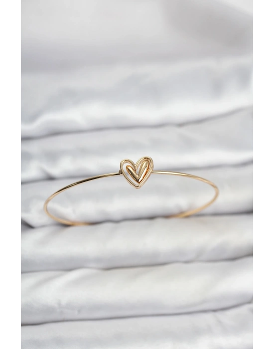 MuI MuI Kalp Model Gold Renk Bileklik