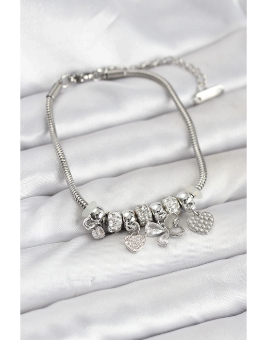 MuI MuI Kelebek Charmlı Gümüş Renk Kadın Bileklik