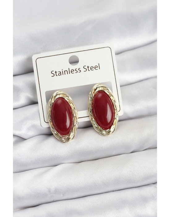 MuI MuI Kırmızı Badem Model Vintage Kadın Küpe