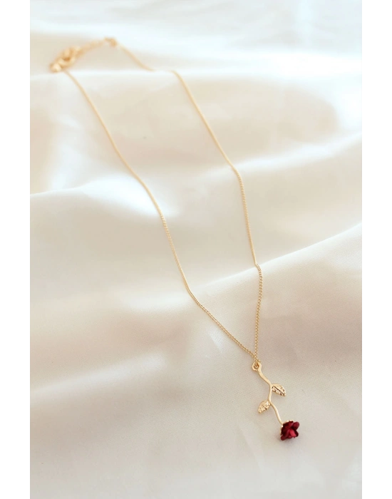 MuI MuI Kırmızı Gül Figürlü Kolye