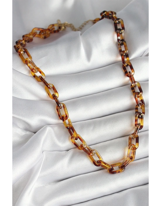 MuI MuI Leopar Desenli Mika Zincir Kadın Kolye