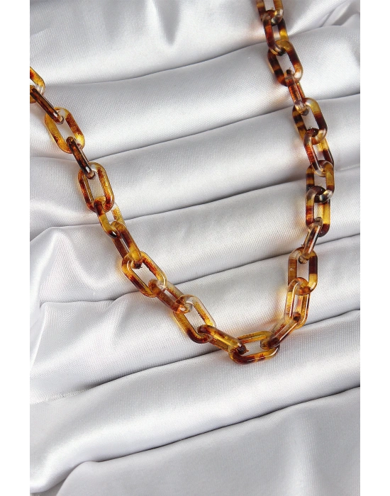 MuI MuI Leopar Desenli Mika Zincir Kadın Kolye