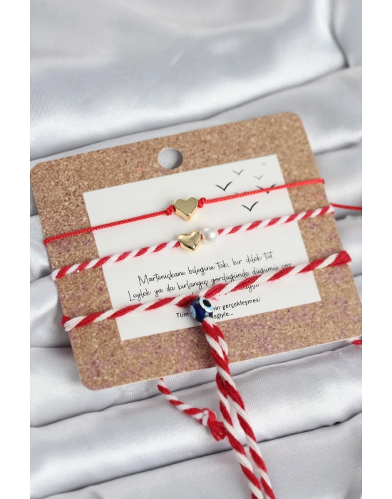 MuI MuI Marteniçka Bileklik 3lü Minimal Kalp Model