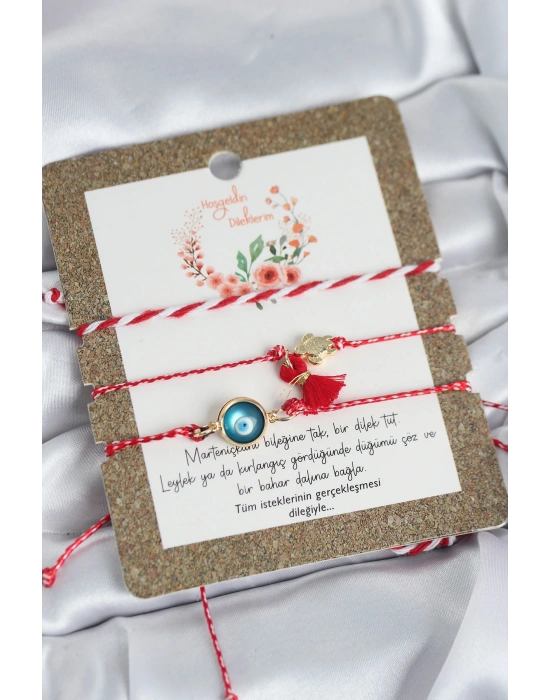 MuI MuI Marteniçka Bileklik 3lü Püsküllü ve Nazarlı Model