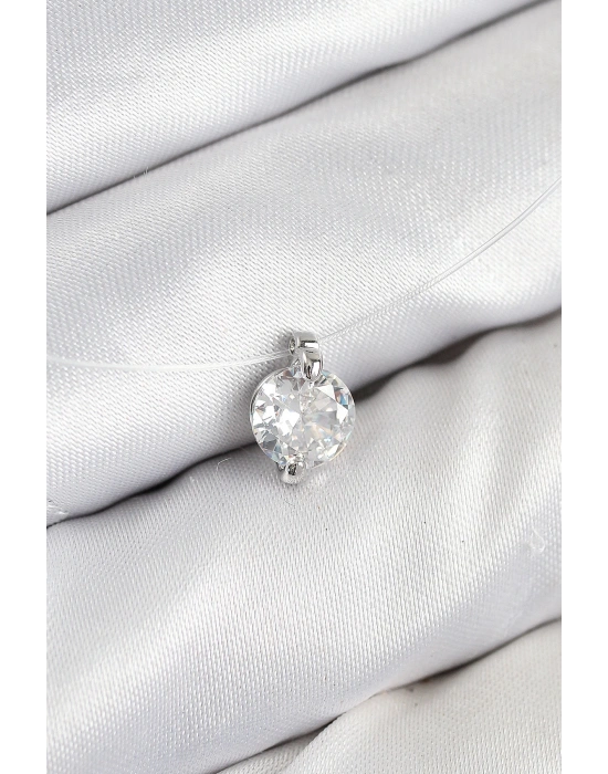 MuI MuI Misineli Zirkon Taşlı Model Gümüş Renk Hayalet Kolye