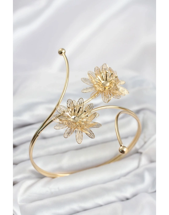 MuI MuI Pazu Bileklik Gold Renk Pirinç Lotus Model