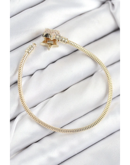 MuI MuI Pirinç Charm Zirkon Taşlı Yıldız Model Gold Renk Kadın Bileklik