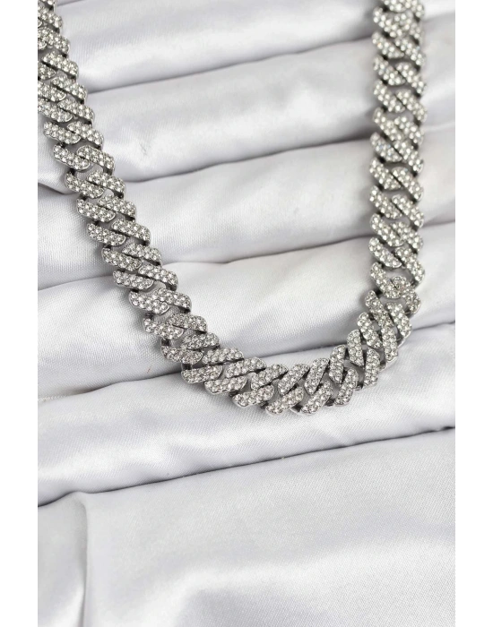 MuI MuI Pirinç Cuba Chain Gurmet Model Kolye