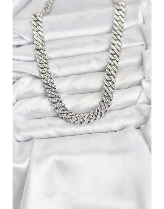 MuI MuI Pirinç Cuba Chain Gurmet Model Kolye