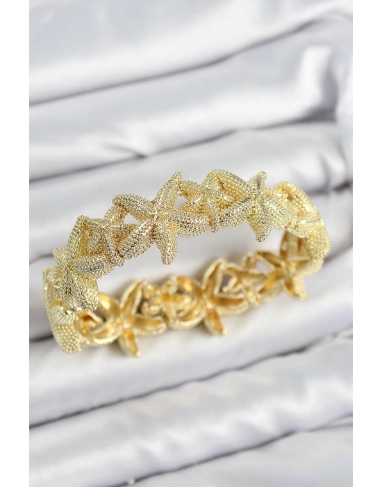 MuI MuI Pirinç Deniz Yıldızı Model Gold Renk Lastikli Kadın Bileklik