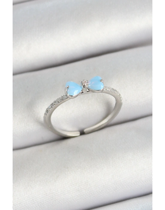 MuI MuI Pirinç Fiyonk Figürlü Zirkon Taşlı Gümüş Renk Ayarlanabilir Kadın Yüzük