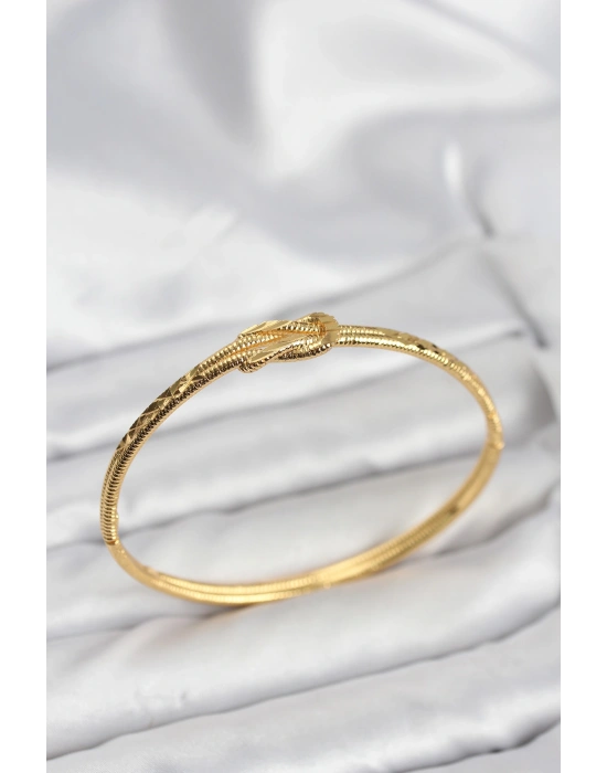 MuI MuI Pirinç Gold Renk Düğüm Model Kadın Kelepçe Bileklik