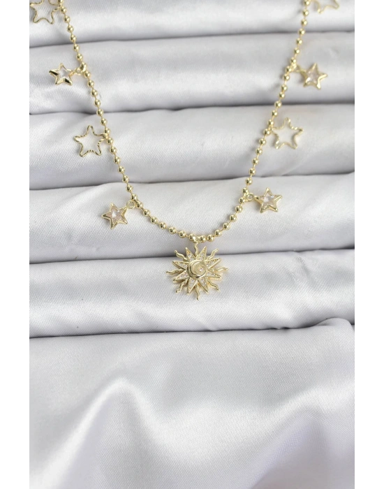 MuI MuI Pirinç Gold Renk Güneş Model Kadın Kolye