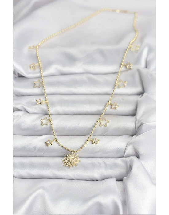 MuI MuI Pirinç Gold Renk Güneş Model Kadın Kolye