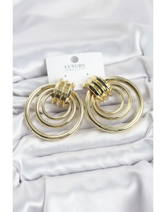 MuI MuI Pirinç Gold Renk Halka Model Vintage Kadın Küpe