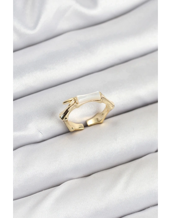 MuI MuI Pirinç Gold Renk Kemik Model Kadın Yüzük