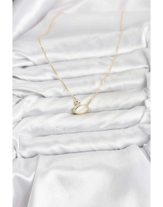 MuI MuI Pirinç Gold Renk Kuğu Model Kadın Kolye