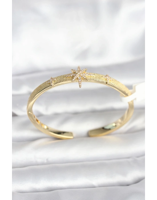 MuI MuI Pirinç Gold Renk Kutup Yıldızı Model Kadın Kelepçe Bileklik