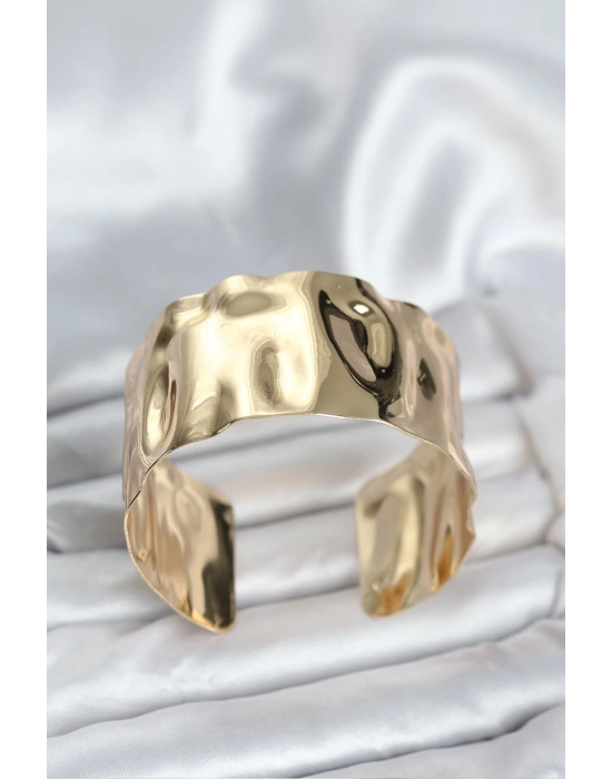 MuI MuI Pirinç Gold Renk Levha Model Kadın Bileklik