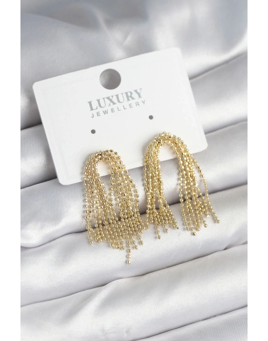 MuI MuI Pirinç Gold Renk Sallantılı Kadın Küpe