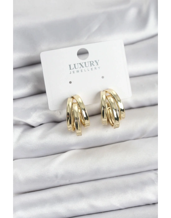 MuI MuI Pirinç Gold Renk Vintage Halka Model Kadın Küpe