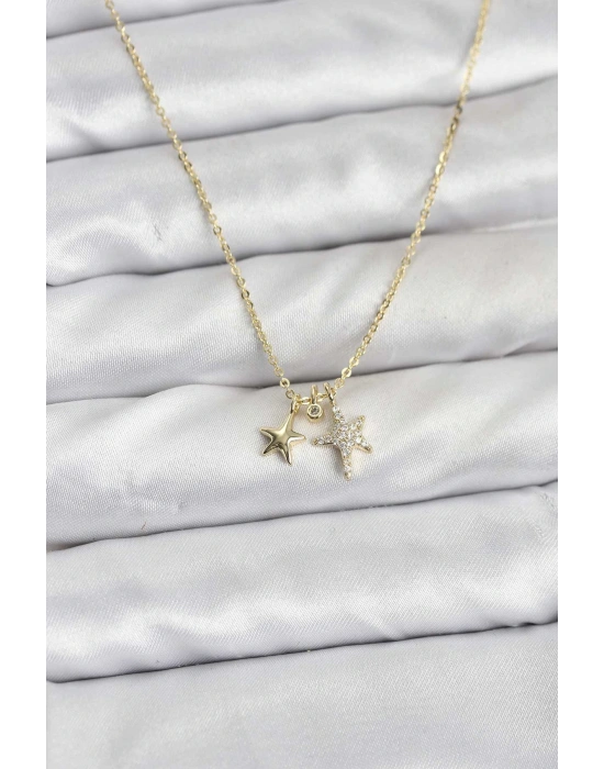 MuI MuI Pirinç Gold Renk Yıldız Minimal Kadın Kolye