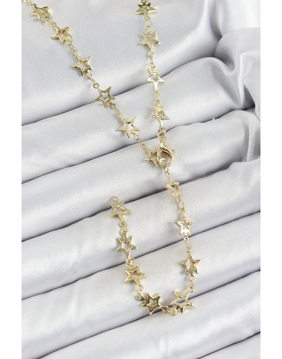 MuI MuI Pirinç Gold Renk Yıldızlı Kadın Y Kolye