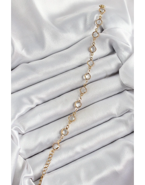 MuI MuI Pirinç Gold Renk Zirkon Taşlı Kadın Bileklik