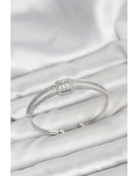 MuI MuI Pirinç Gümüş Renk Baget Model Kadın Bileklik