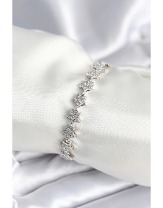 MuI MuI Pirinç Gümüş Renk Yıldız Model Kadın Bileklik