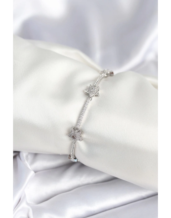 MuI MuI Pirinç Gümüş Renk Yıldız Model Kadın Bileklik