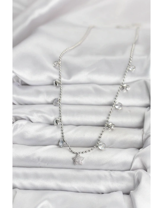 MuI MuI Pirinç Gümüş Renk Yıldız Model Kadın Kolye