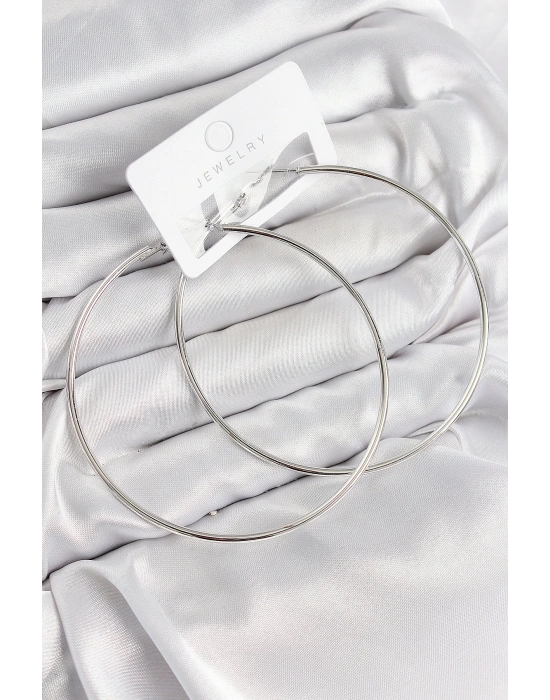 MuI MuI Pirinç Halka Model Gümüş Renk Kadın Küpe