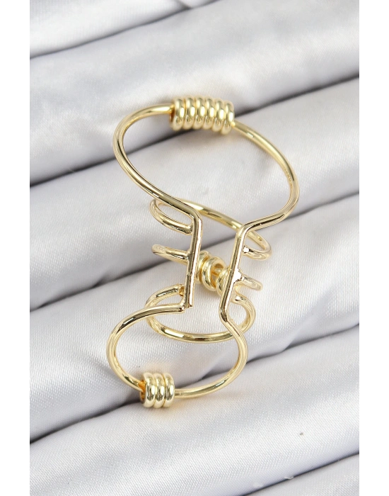 MuI MuI Pirinç Halkalı Model Gold Renk Kıkırdak Küpe