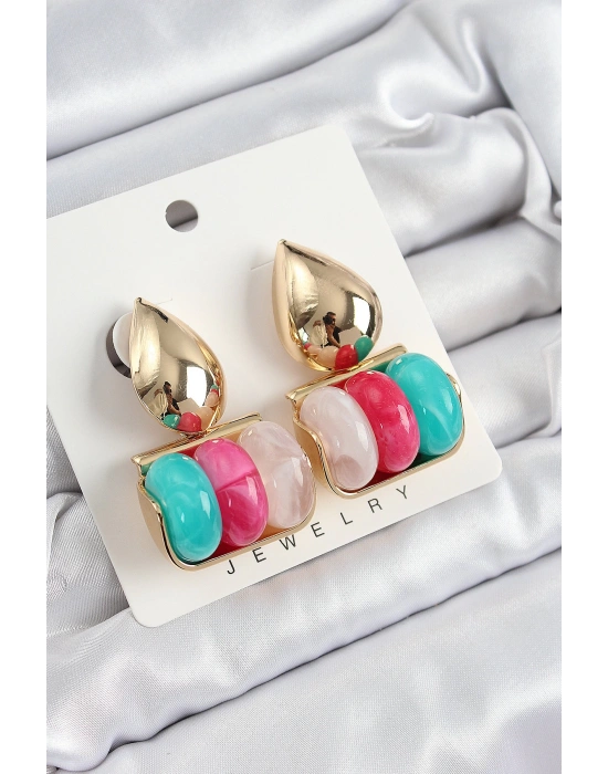 MuI MuI Pirinç Karışık Renk Vintage Model Kadın Küpe