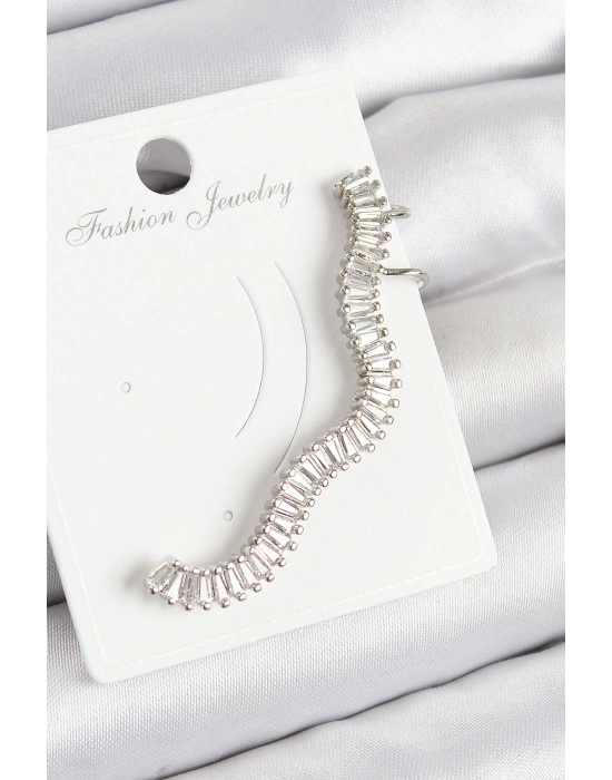 MuI MuI Pirinç Su Yolu Model Gümüş Renk Sağ Kıkırdak Küpe