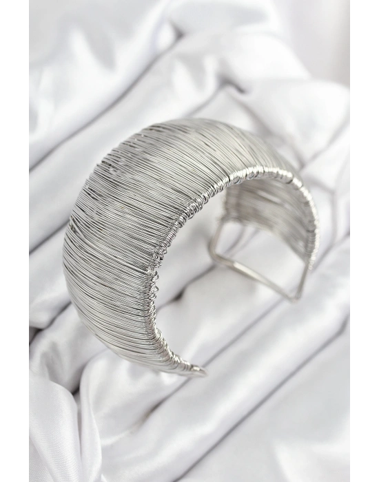 MuI MuI Pirinç Tel Sarma Model Gümüş Renk Kadın Bileklilk