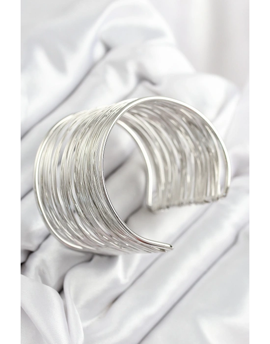 MuI MuI Pirinç Tel Sarma Model Gümüş Renk Kadın Bileklilk