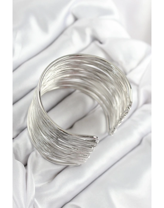 MuI MuI Pirinç Tel Sarma Model Gümüş Renk Kadın Bileklilk