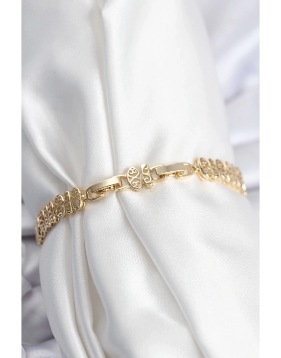 MuI MuI Pirinç VIP Seri Gold Renk Oval Sıralı Kadın Bileklik