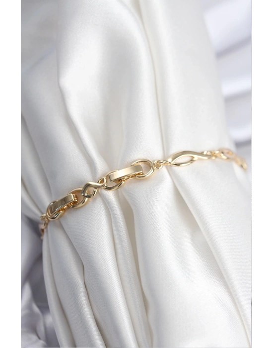 MuI MuI Pirinç VIP Seri Gold Renk Sıralı Damla Model Kadın Bileklik