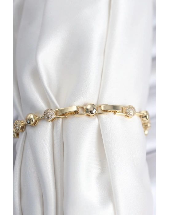 MuI MuI Pirinç VIP Seri Gold Renk Topçuk Model Kadın Bileklik