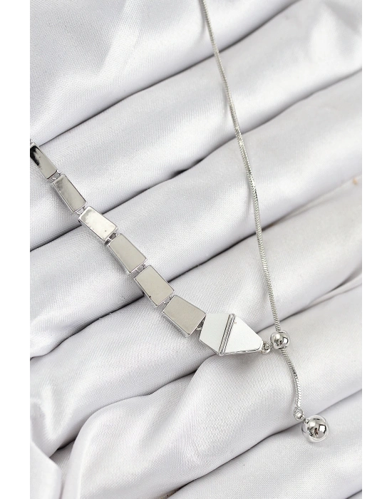 MuI MuI Pirinç Yılan Model Gümüş Renk Asansörlü Kadın Kolye