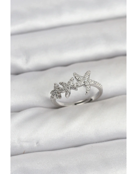 MuI MuI Pirinç Yıldız Model Gümüş Renk Kadın Yüzük