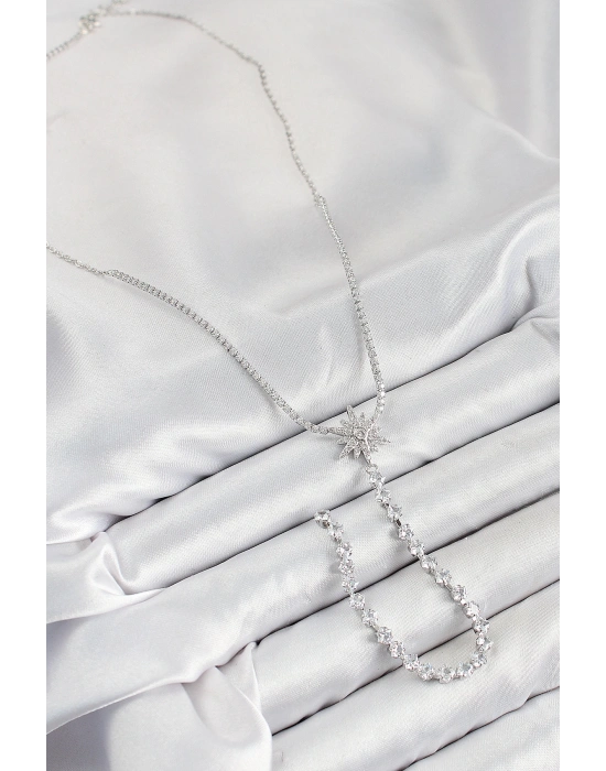 MuI MuI Pirinç Zirkon Taşlı Kutup Yıldızı Model Gold Renk Y Kolye