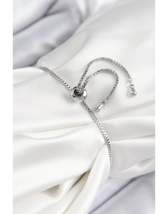 MuI MuI Pirinç Zirkon Taşlı Nazar Yıldız Model Gümüş Renk Asansörlü Kadın Bileklik