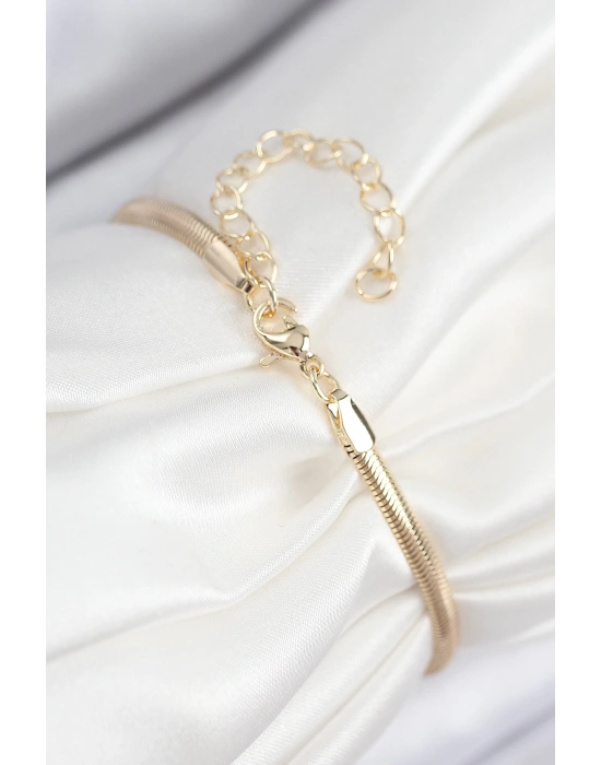 MuI MuI Pirinç Zirkon Taşlı Yonca Model Gold Renk Kadın Bileklik