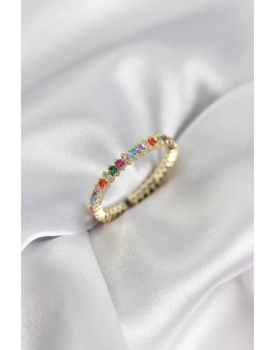 MuI MuI Damenring aus Gold mit Zirkonia in verschiedenen Farben